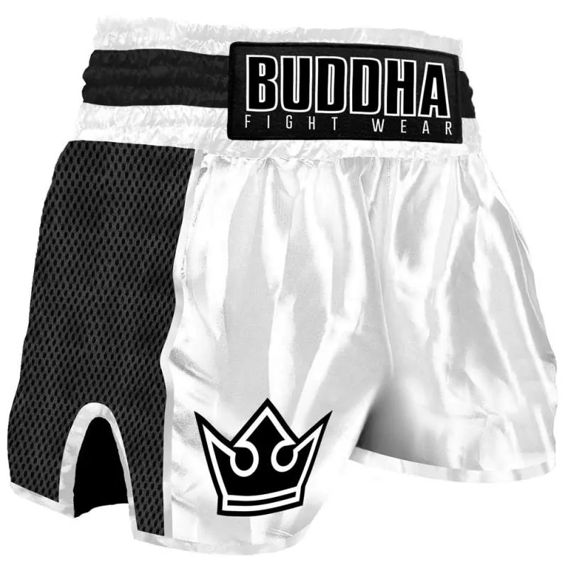 Buddha Muay thai Hose Premium Retro (weiß/schwarz)
