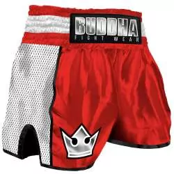 Pantalón kick boxing Buddha retro premium (rojo/blanco)