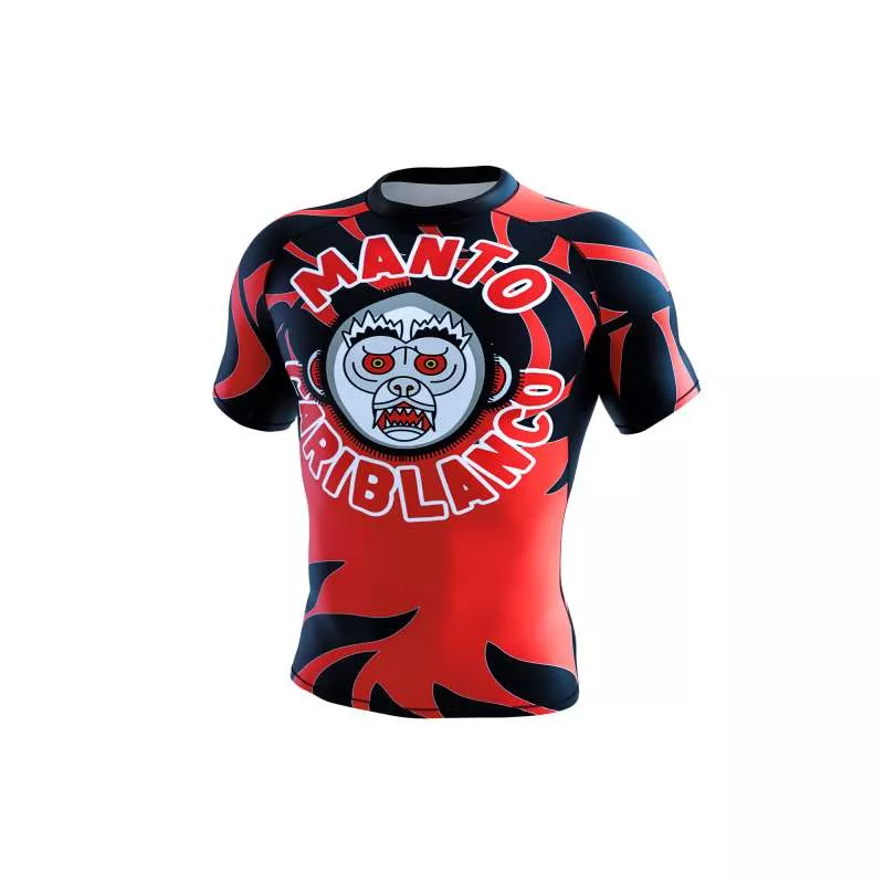 Rashguard grappling Manto cariblanco (negro/rojo)