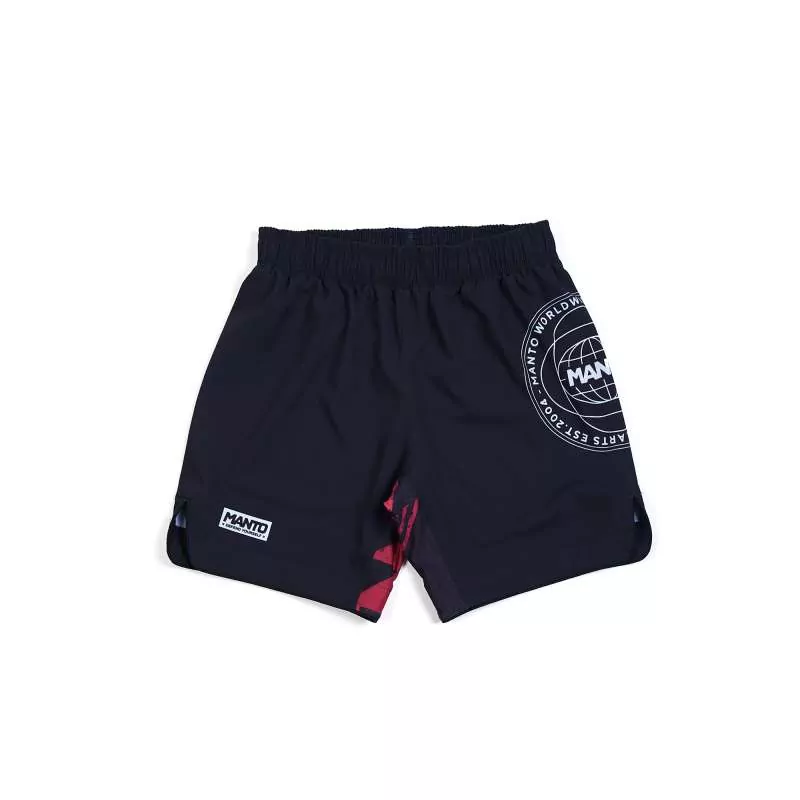 Fight shorts MMA Manto fragments (negro/rojo)