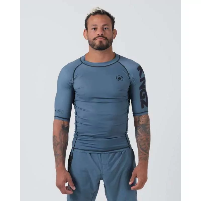 Rashguard no gi Kingz kore V2 (azul) mangas cortas