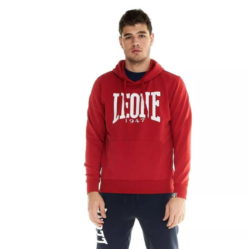 Leone Kapuzensweatshirts mit großem Logo (rot)