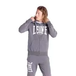 Herren Leone großes Logo (grau) Sweatshirt mit Reißverschluss