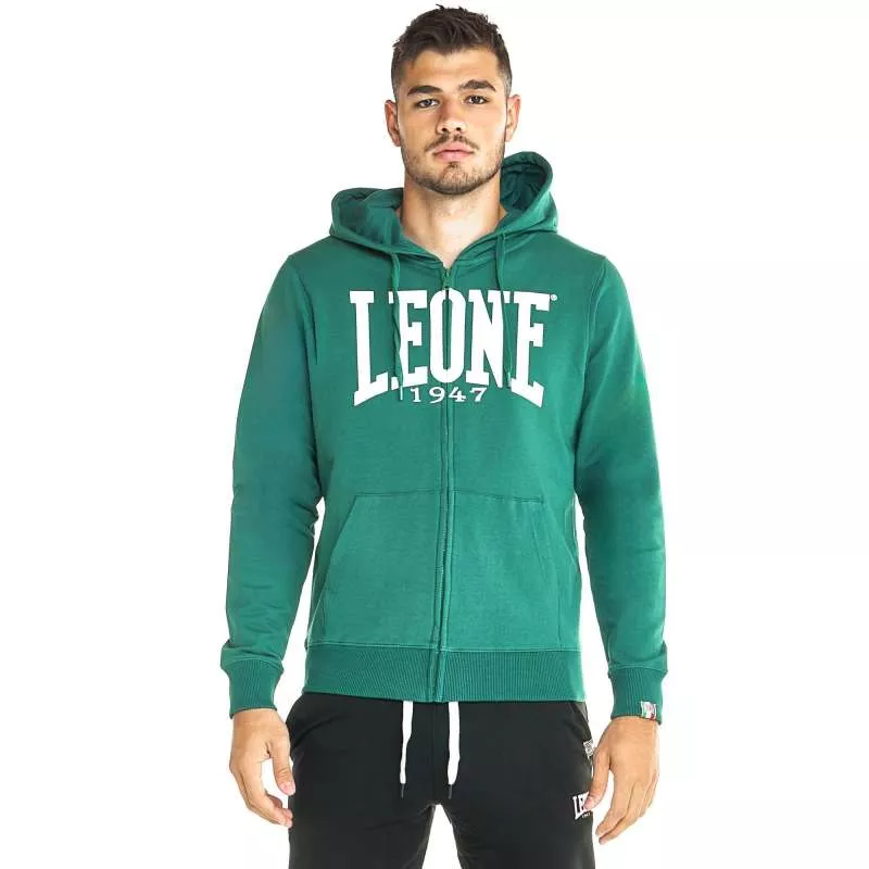 Chaqueta cremallera Leone big logo (verde oscuro)