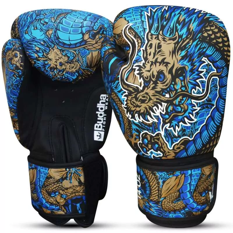 Buddha Fantasy Drachen Boxhandschuhe (blau)