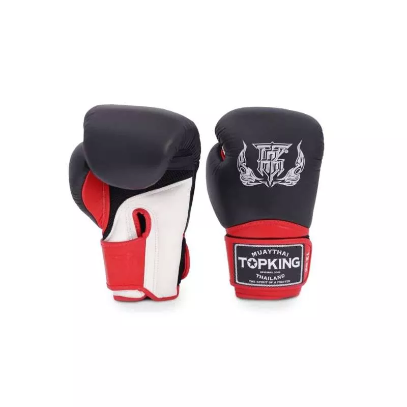 Top King Muay thai Handschuhe Super Air (schwarz/rot/weiß)