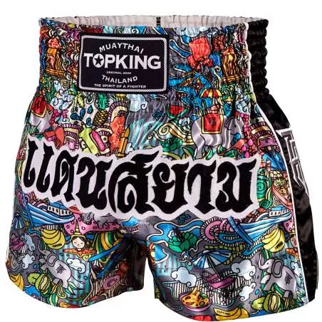 Top King Boxing muay thai shorts 225 (schwarz)